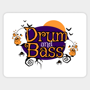 DRUM AND BASS - Trick Or Beat Ghosts (orange/purple) Sticker